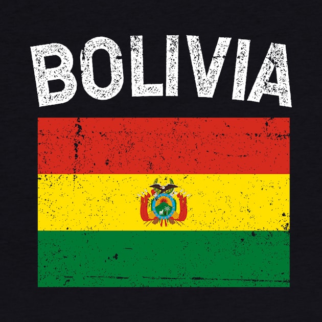 Bandera de Bolivia - Bolivian Flag - White letters design by verde